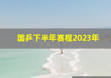 国乒下半年赛程2023年