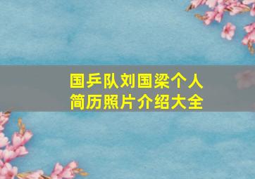 国乒队刘国梁个人简历照片介绍大全