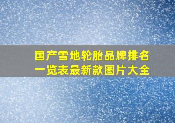 国产雪地轮胎品牌排名一览表最新款图片大全