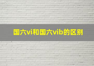 国六vi和国六vib的区别