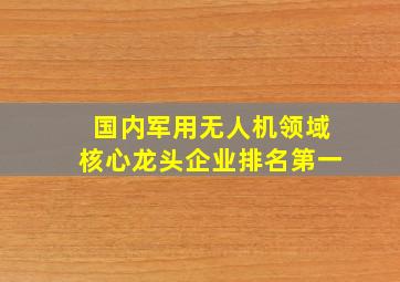 国内军用无人机领域核心龙头企业排名第一