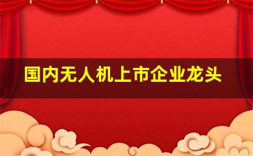 国内无人机上市企业龙头