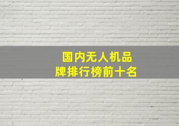 国内无人机品牌排行榜前十名