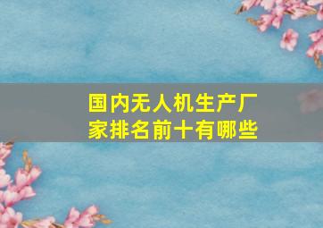 国内无人机生产厂家排名前十有哪些