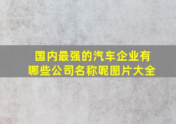 国内最强的汽车企业有哪些公司名称呢图片大全