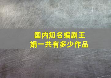 国内知名编剧王娟一共有多少作品