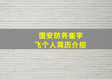 国安防务崔宇飞个人简历介绍