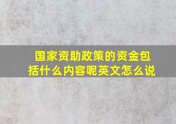 国家资助政策的资金包括什么内容呢英文怎么说