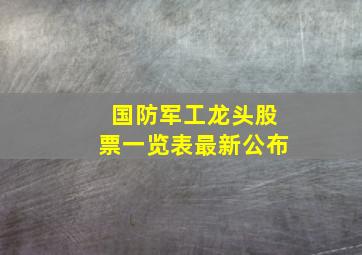 国防军工龙头股票一览表最新公布