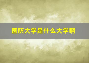 国防大学是什么大学啊