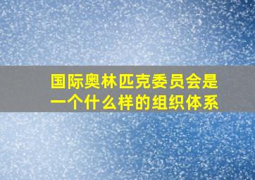 国际奥林匹克委员会是一个什么样的组织体系