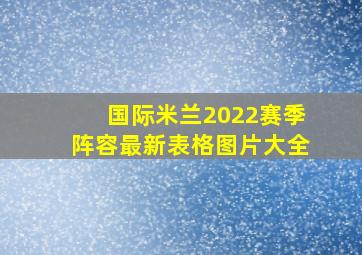 国际米兰2022赛季阵容最新表格图片大全