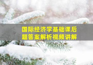 国际经济学基础课后题答案解析视频讲解