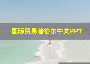 国际贸易普格尔中文PPT