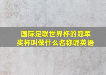 国际足联世界杯的冠军奖杯叫做什么名称呢英语