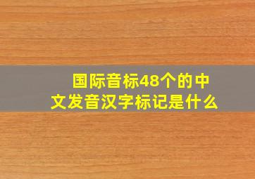 国际音标48个的中文发音汉字标记是什么