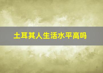 土耳其人生活水平高吗