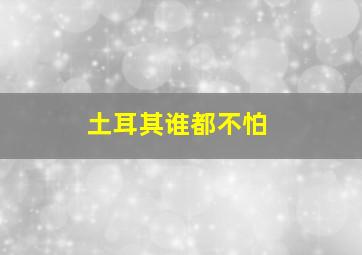 土耳其谁都不怕