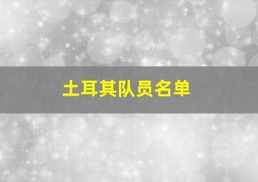 土耳其队员名单