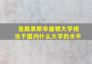 圣路易斯华盛顿大学相当于国内什么大学的水平