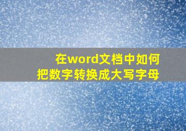 在word文档中如何把数字转换成大写字母