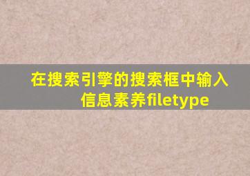 在搜索引擎的搜索框中输入信息素养filetype