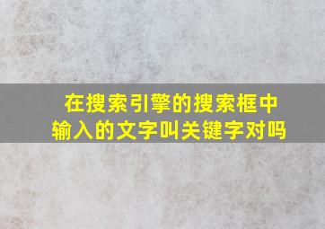 在搜索引擎的搜索框中输入的文字叫关键字对吗