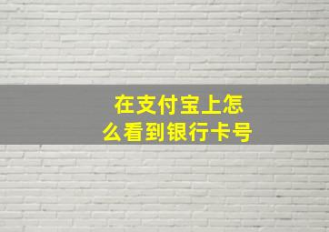 在支付宝上怎么看到银行卡号