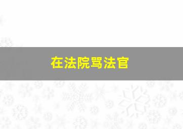 在法院骂法官