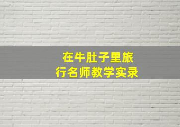 在牛肚子里旅行名师教学实录