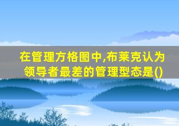 在管理方格图中,布莱克认为领导者最差的管理型态是()