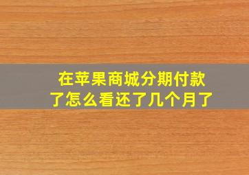 在苹果商城分期付款了怎么看还了几个月了