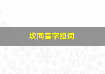 坎同音字组词