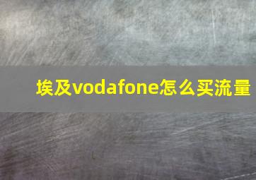 埃及vodafone怎么买流量