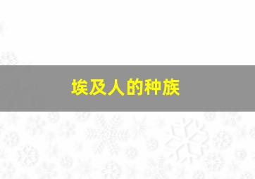 埃及人的种族