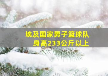 埃及国家男子篮球队身高233公斤以上