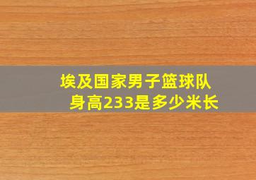 埃及国家男子篮球队身高233是多少米长