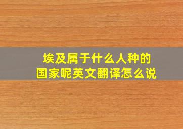 埃及属于什么人种的国家呢英文翻译怎么说