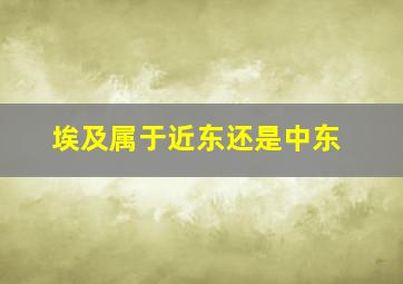 埃及属于近东还是中东