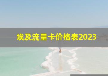 埃及流量卡价格表2023