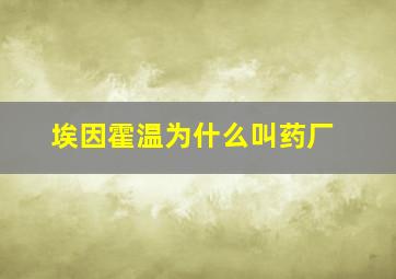 埃因霍温为什么叫药厂