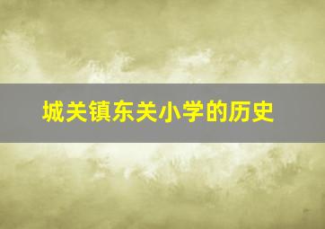 城关镇东关小学的历史