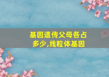 基因遗传父母各占多少,线粒体基因