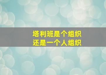 塔利班是个组织还是一个人组织