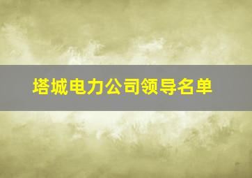 塔城电力公司领导名单