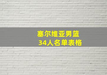 塞尔维亚男篮34人名单表格