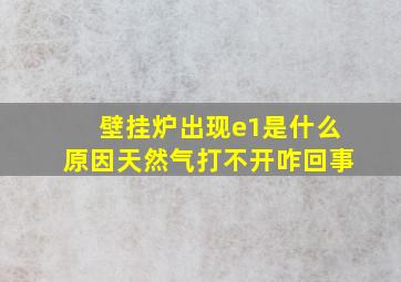 壁挂炉出现e1是什么原因天然气打不开咋回事