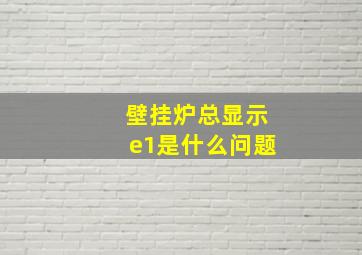 壁挂炉总显示e1是什么问题