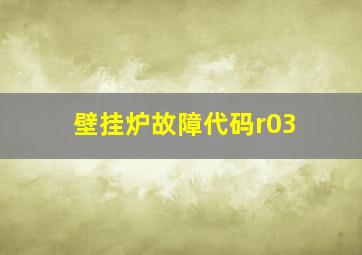 壁挂炉故障代码r03