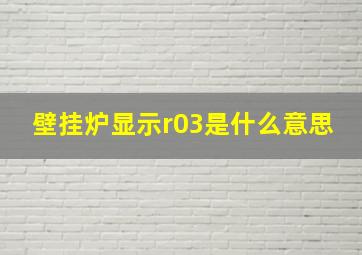 壁挂炉显示r03是什么意思